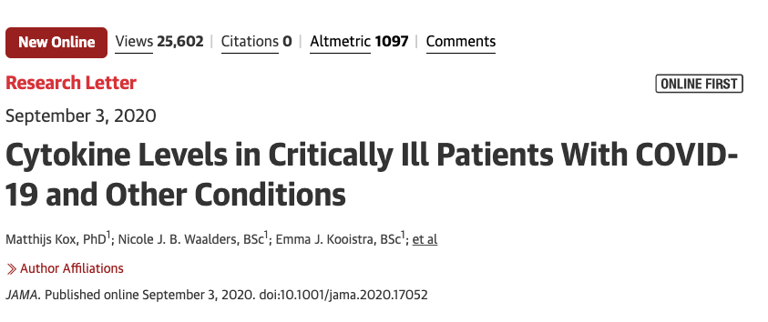 Resultados inesperados en los nuevos datos de COVID-19 ‘Cytokine&nbsp;Storm’