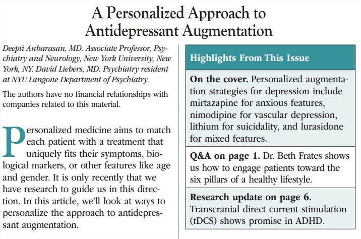 Un enfoque personalizado para el uso de&nbsp;antidepresivos