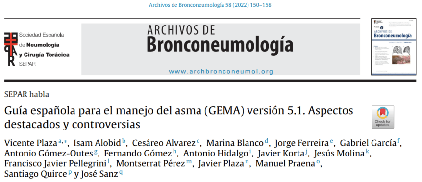 Guía española para el manejo del asma (GEMA) versión 5.1. Aspectos destacados y&nbsp;controversias