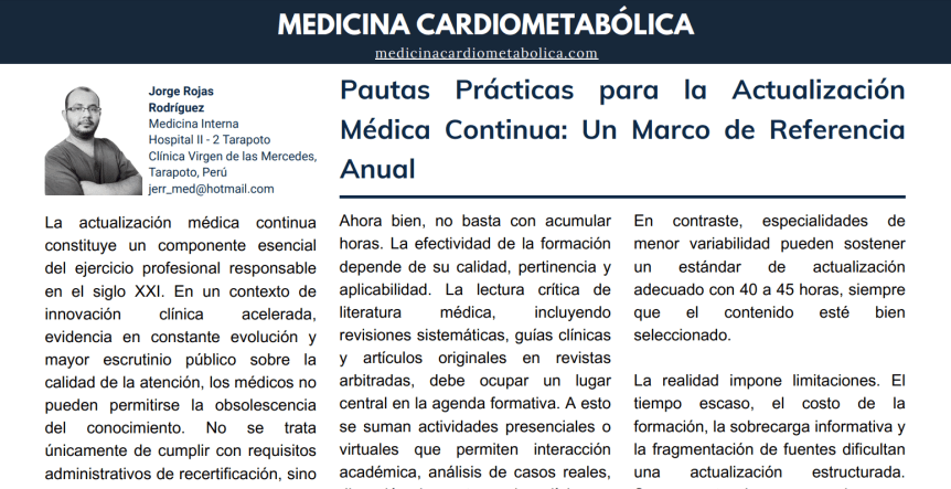 Pautas Prácticas para la ActualizaciónMédica Continua: Un Marco de Referencia&nbsp;Anual