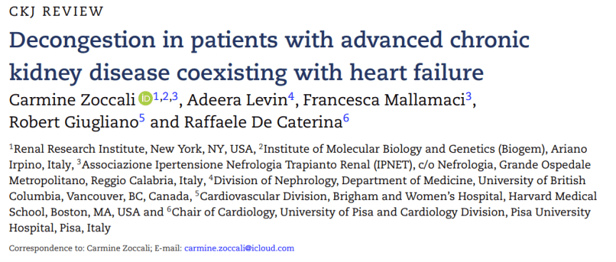 Decongestión en enfermedad renal crónica avanzada e insuficiencia&nbsp;cardíaca