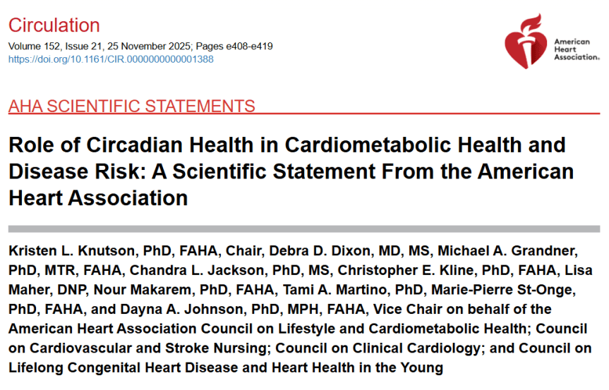 Salud circadiana y riesgo cardiometabólico