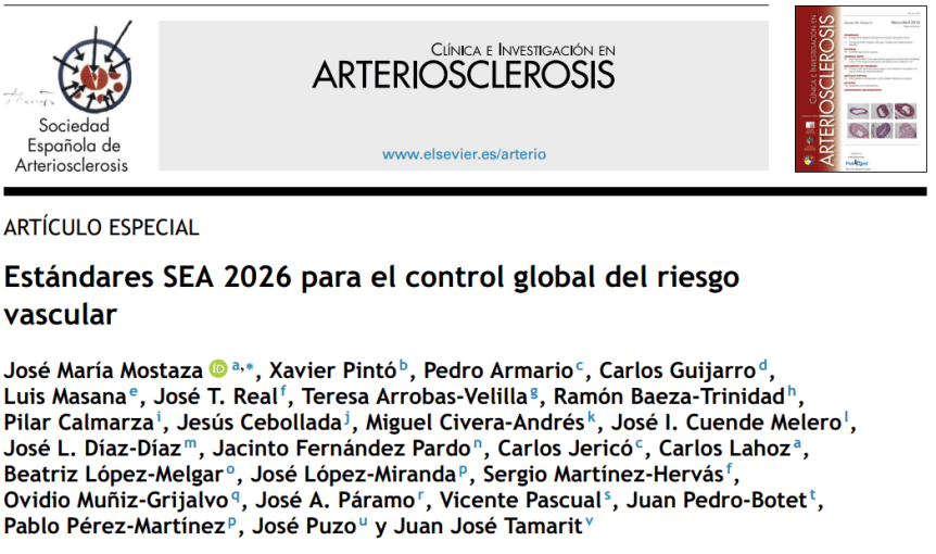 Estándares SEA 2026 para el control global del riesgo&nbsp;vascular